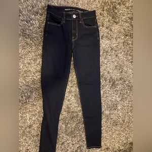 american eagle dark blue jeans